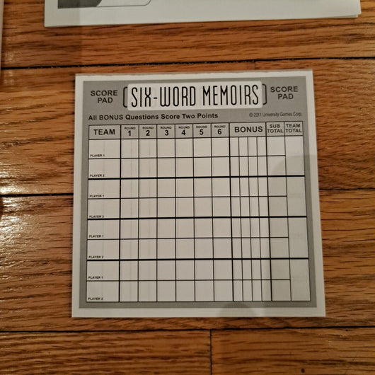 SIX WORD MEMOIRS Party Team Fun Storytelling Game - Complete Great for Game Nite