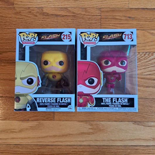 Funko Pop! Television: The Flash & Reverse Flash BUNDLE #215 & #713, FAST SHIP