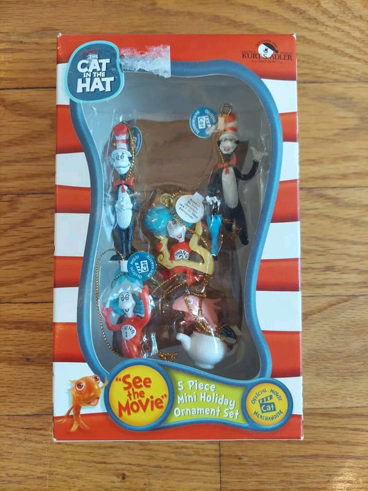 Cat In The Hat: 5 Piece Mini Holiday Ornament Set
