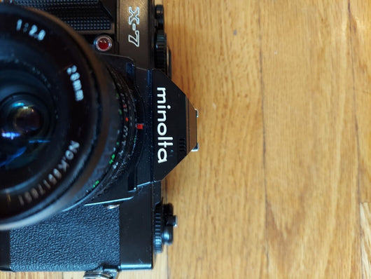 Minolta X-7 Camera W/Focal 1:2.8 28mm Lens, Minolta 1:1.7 50mm Lens, W/ Bag