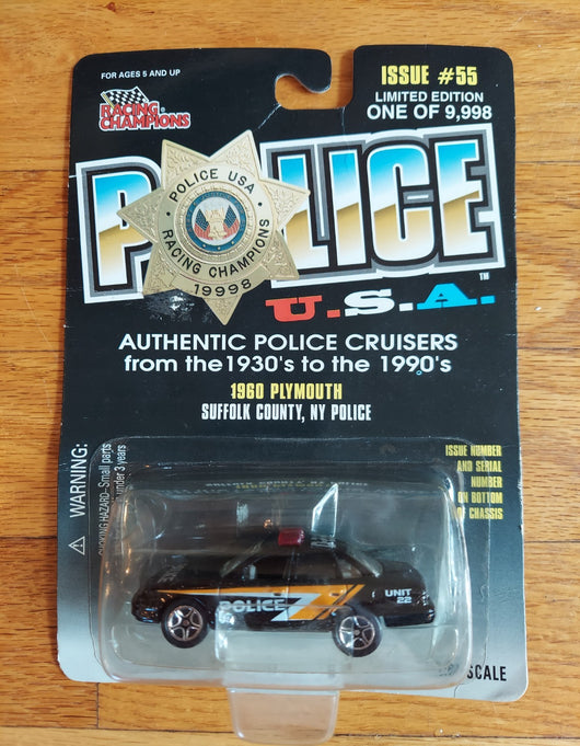 Racing Champions: Police U.S.A. - 1960 Plymouth Suffolk County, NY Police - 1/64