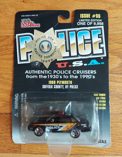 Racing Champions: Police U.S.A. - 1960 Plymouth Suffolk County, NY Police - 1/64