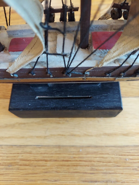 H.M.S Bounty Wooden Ship (Hand Made) Coin Bank By Har-Lee