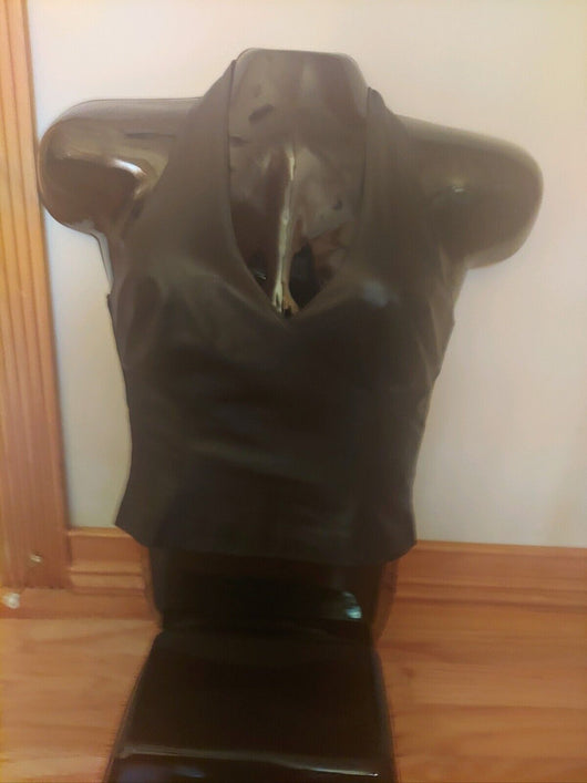Lambskin Couture Halter Top (PRADA OR OSCAR DE LA RENTA) with Crystal Broach
