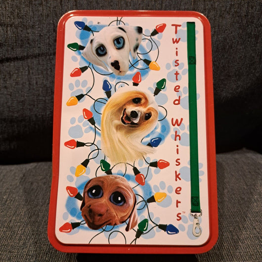 TWISTED WHISKERS 3 DOG CHRISTMAS ORNAMENTS CARLTON CARDS NEW IN COLLECTOR TIN