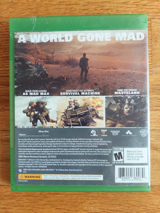 Mad Max - Xbox One, Works, Fast Shipping!