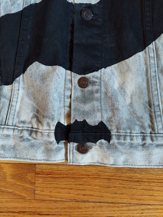 Custom 1960's Batman & Joker Levi Denim Jacket: Men's Size M,Fast Shipping - Retro Daddy Gaming