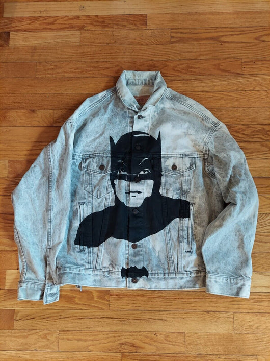 Custom 1960's Batman & Joker Levi Denim Jacket: Men's Size M,Fast Shipping - Retro Daddy Gaming