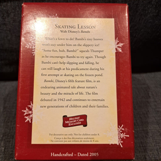 Hallmark Keepsake Ornament Disney Bambi Skating Lesson 2005 Christmas - Retro Daddy Gaming
