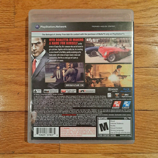 Mafia II For PlayStation 3 PS3 + Manuel - Retro Daddy Gaming