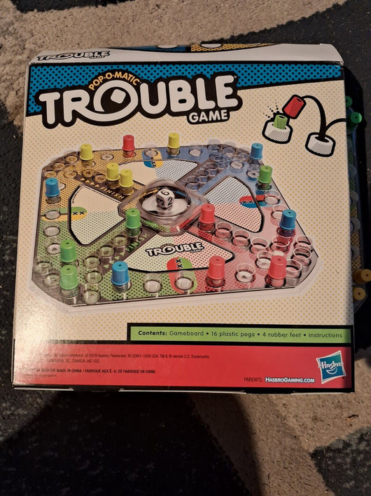 Pop - O - Matic Trouble Board Game for Kids Ages 5 and Up 2 - 4 Players Hasbro Gaming - Retro Daddy Gaming