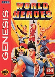 World Heroes (No Manual) - Sega Genesis Game Fighting Arcade Works Fast Shipping