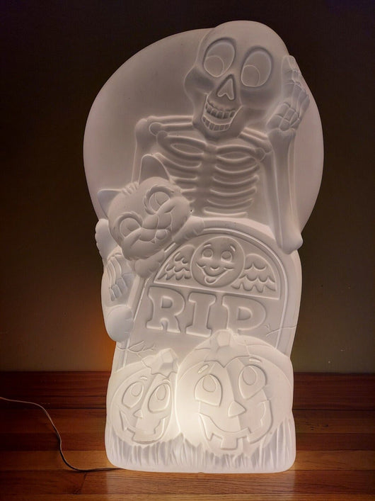 VTG Sun Hill Double Sided Halloween Blow Mold - Witch, Cat, Pumpkin, & Skeleton - Retro Daddy Gaming
